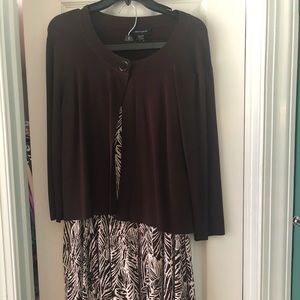 Brown sweater jacket and skirt large